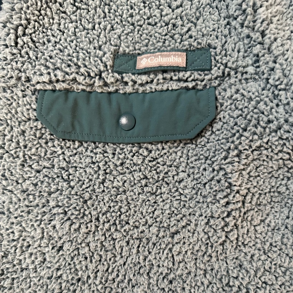 Columbia Sportswear Company Turquoise Blue Fluffy Zip Front Jacket, Size L - Picture 4 of 7